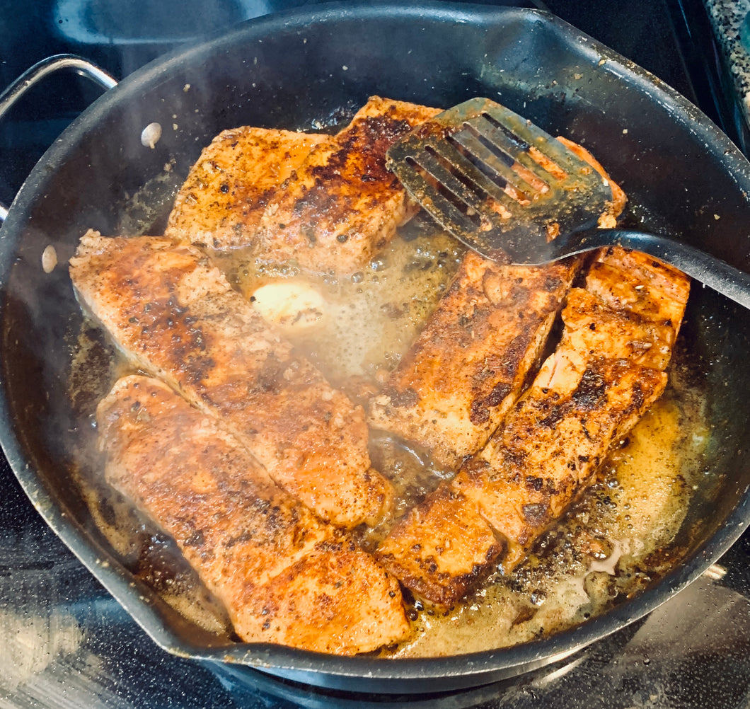 Cajun Blackened Salmon with White Rice & Brocolli